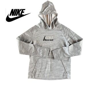 Nike Therma-FIT grey graphic pullover training hoodie Kangaroo Pockets XL EUC